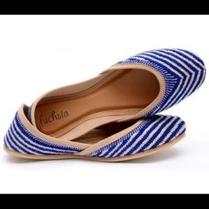 Fuchsia Shoes - Blue Peplum